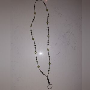 $ Hand Crafted Green and Silver Necklace with Elegant Beads